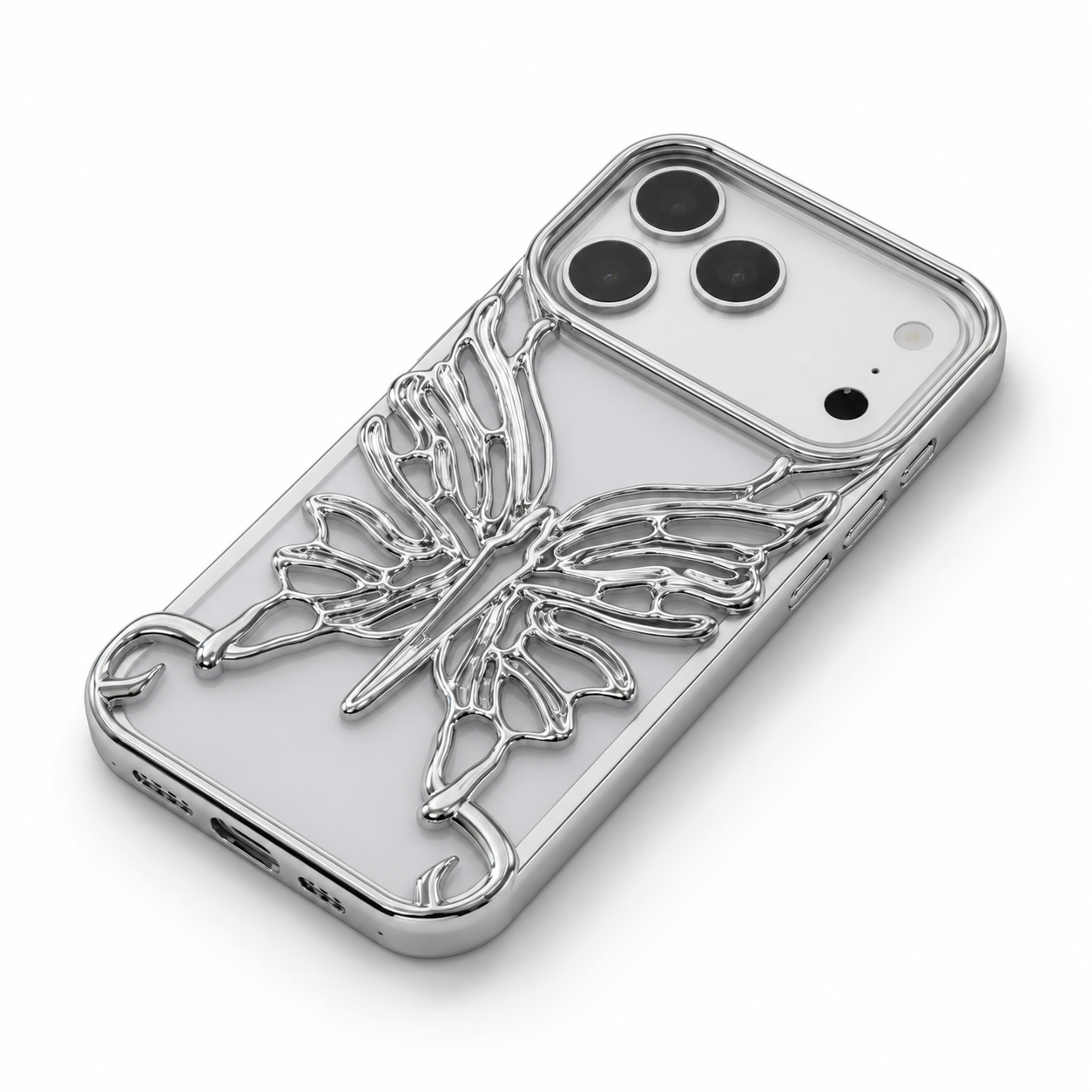 Chrome Butterfly Cooling Phone Case