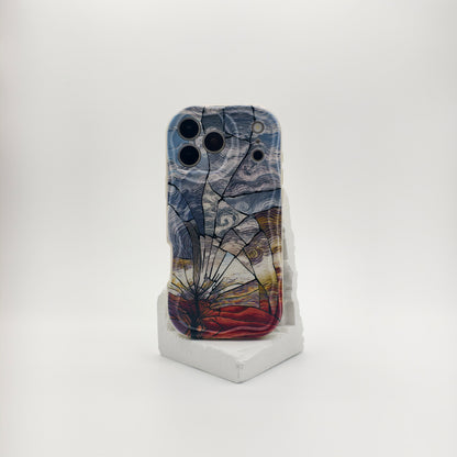Geometric Oil Paint Wavy Edge Phone Case