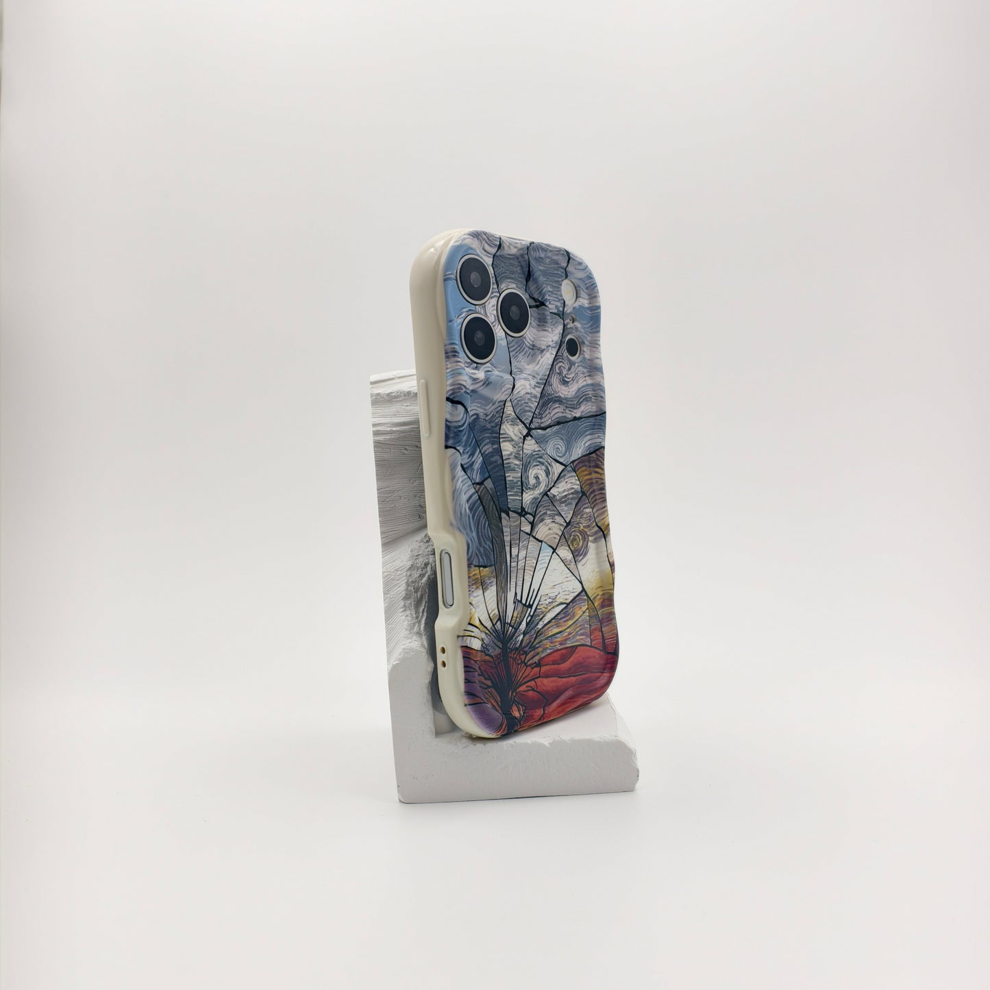 Geometric Oil Paint Wavy Edge Phone Case