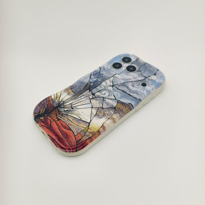 Geometric Oil Paint Wavy Edge Phone Case