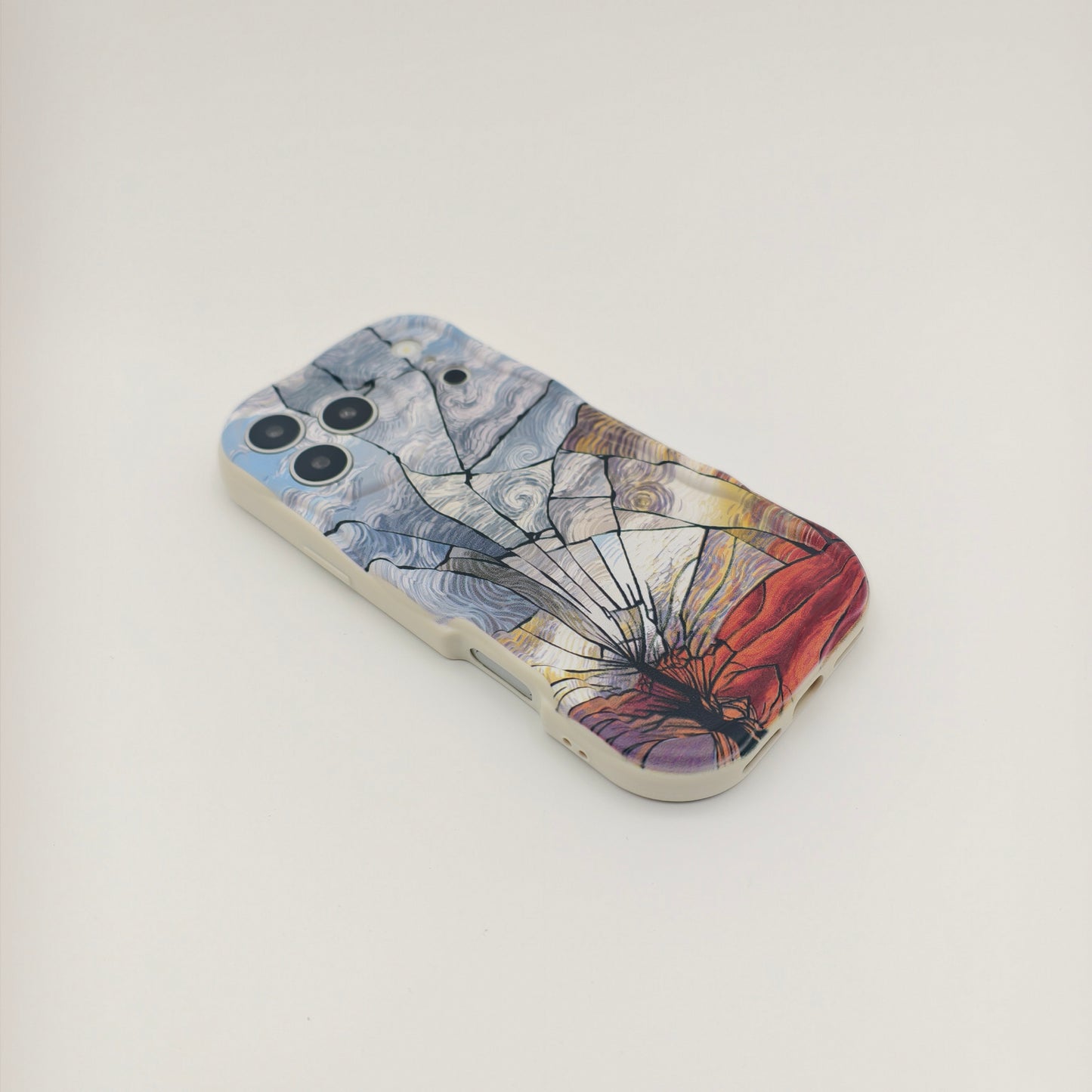 Geometric Oil Paint Wavy Edge Phone Case